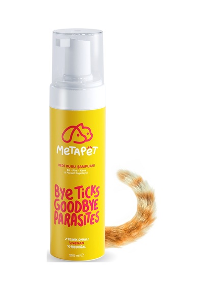 Metapet Kedi Bit Pire Dış Parazit Karşıtı Kuru Köpük Şampuan 200 ML