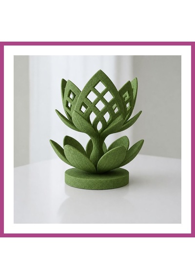 Gees Global 3d Baskı Lotus Çiçeği Mumluk - Dekoratif Tealight Mumluk-yeşil Gbzs