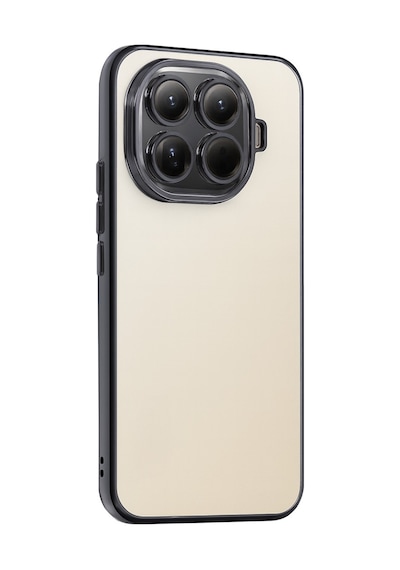 Xiaomi Mi 15t Pro Uyumlu Kılıf Renkli Çerçeve Şeffaf Yüzey Lens Korumalı Kılıf Ve Kapak Siyah