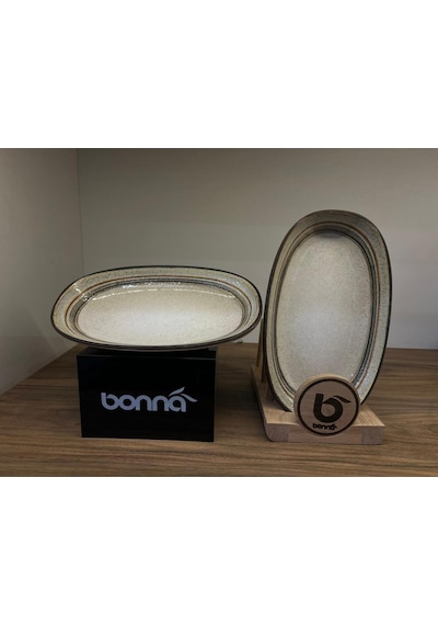 2 Li Oval Kayık Tabak / Servis Tabağı / Sunum Tabağı / Meze Tabağı / Uzun Oval Tabak Cortado Spiral Diğer