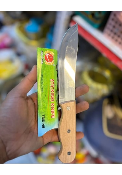 Paslanmaz Çelik 27 Cm Ahşap Saplı Feng Feng Mutfak Doğrama Kesme Bıçağı Çok Amaçlı Tm6146