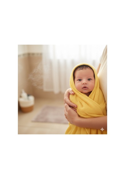 Hvc %100 Pamuk Bebek Kundak Havlu Sarı 84 X 99 Standart