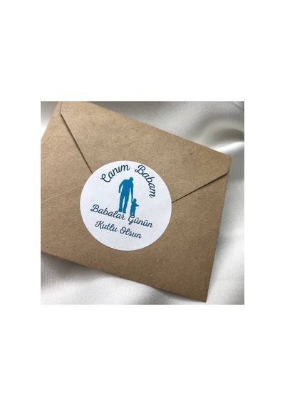 Canım Babam Etiketi Baba Kız Oğul Hediye Sticker Blue 4 Cm 40 Adet Çok Renkli