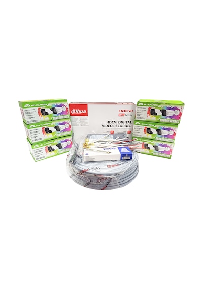 Dahua 6 Lı Full Hd Güvenlik Kamerası Seti Renkli Gece Görüşlü, Smd Plus Destekli