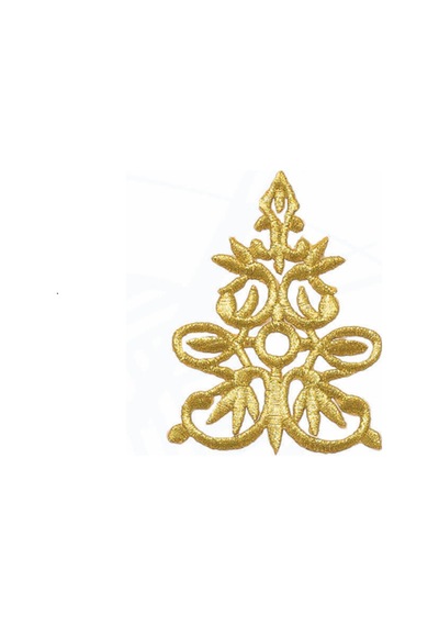 Ütü İle Yapışan Altın İşlemeli Motif Patch En:7cm Boy:9.5cm 1 Adet - 691682128