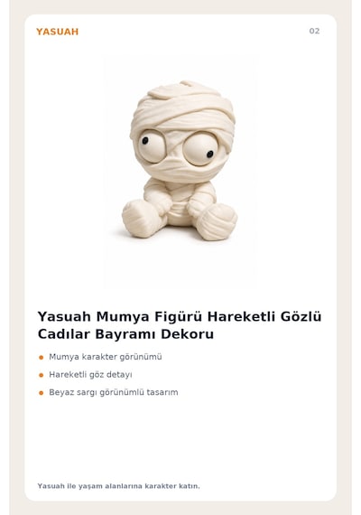 Yasuah Mumya Figürü Hareketli Gözlü Cadılar Bayramı Dekoru