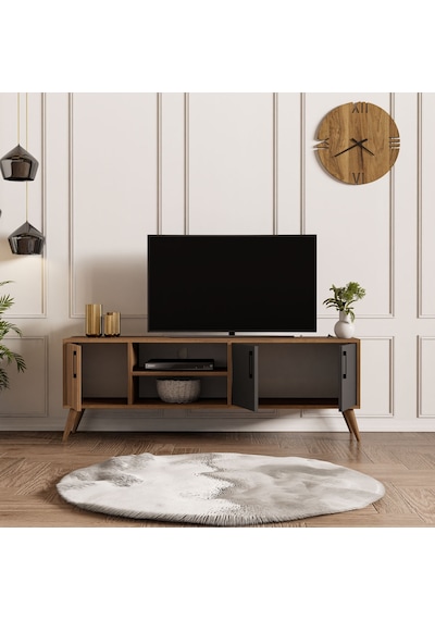 Mezza 1580 Exxen 150 Cm (Ahşap Ayaklı) Tv Ünitesi Ürgüp-Antrasit Mezza 1580 Exxen 150 Cm (Ahşap Ayaklı) Tv Ünitesi Ürgüp-Antrasit