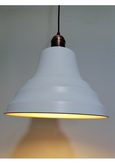 Riolight Retro Beyaz Içi Gold Tekli Metal Sarkıt Çap: 27Cm (538288182)
