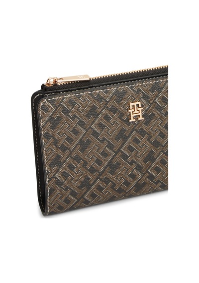 Tommy Hilfiger Th Icon Bıfold Wallet Monoplay Kadın Siyah Cüzdan - Aw0aw18594
