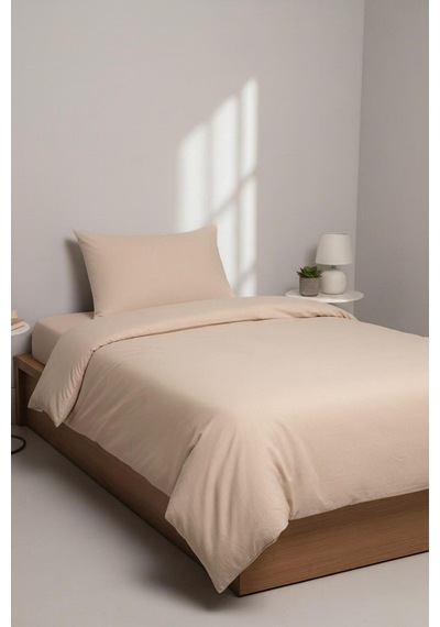 Üntaş Life Düzrenk 160x220 Tek Kişilik Pamuklu Nevresim Seti Sütlükahve