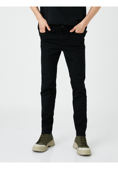 Koton Skinny Fit Kot Pantolon - Michael Jean Siyah 4wam40239nd Siyah