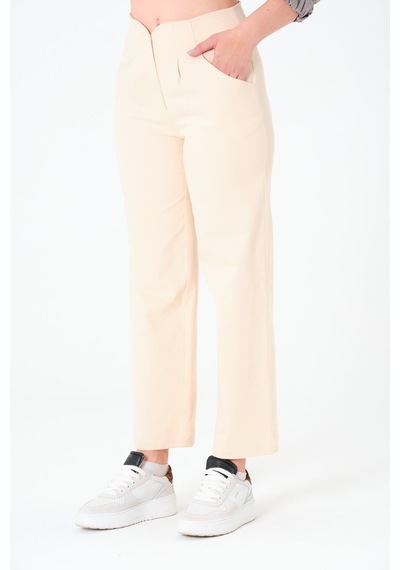 Sortie Collection Kemersiz Gabardin Pantolon Açık Bej