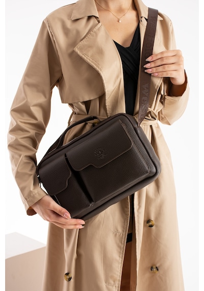 West Polo Westpolo Vegan Deri Tablet Evrak El Ve Omuz Mıknatıslı Kapaklı Unisex Postacı Çantası - Kahverengi Kahverengi