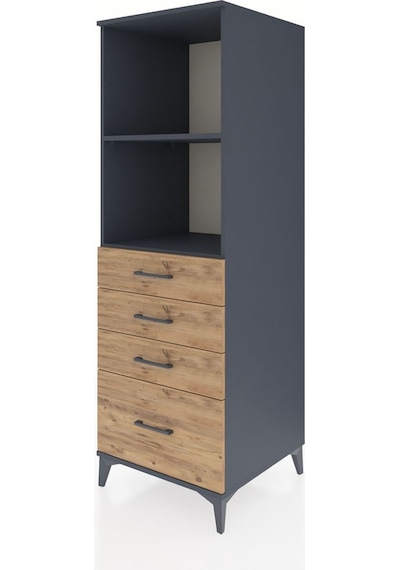 Kronos Dolap 2 Raflı 4 Çekmeceli 60x59x182 Antrasit-çam Antrasit Kronos Dolap 2 Raflı 4 Çekmeceli 60x59x182 Antrasit-çam Antrasit