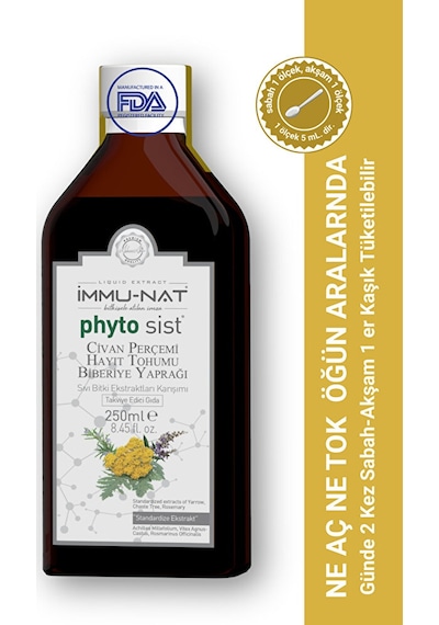 Phyto Sist Civan Perçemi Hayıt Tohumu Ve Biberiye Yaprağı Ekstraktları Karışımı 250ml - Takviye Gıda