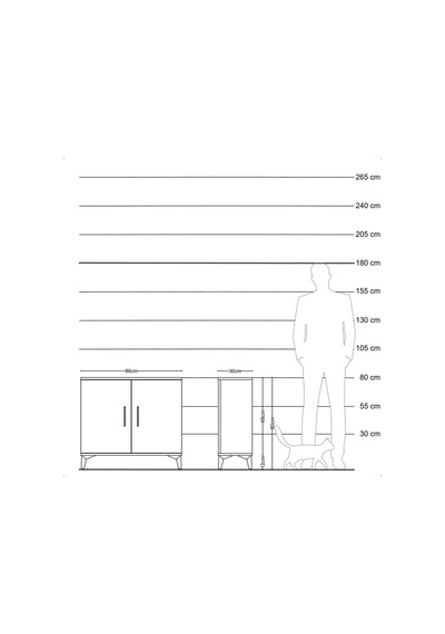 Arges Şifonyer 2 Raflı 2 Kapaklı 88x30x80 Çam-çam Çam