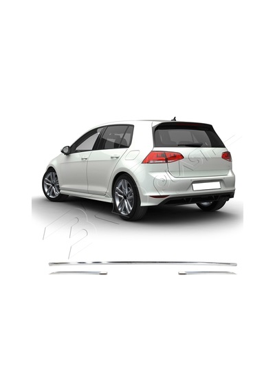 Volkswagen Golf 7 Uyumlu Krom Arka Tampon Çıtası 3 Parça Paslanmaz Çelik