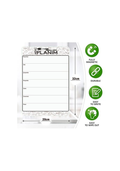 Hafalık Menü Magnet Planlayıcı , Katlanabilir Silinebilir Mıknatı