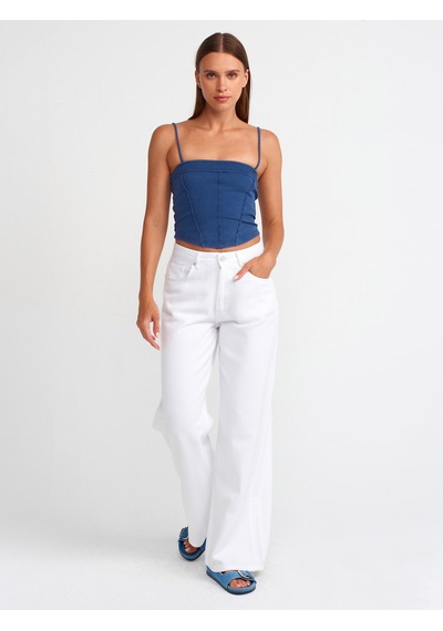 Dilvin Crop Top İngido İndigo