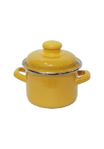 Akıllıelma-alev 12 Cm Derin Tencere Emaye 0,90 Lt Sarı Sarı