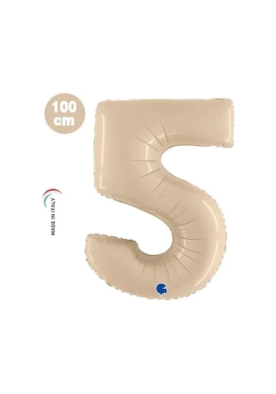Folyo Rakam 5 Satin Krem 40 Inc 101 Cm Grabo Yüksek Kalite Folyo Rakam Çok Renkli