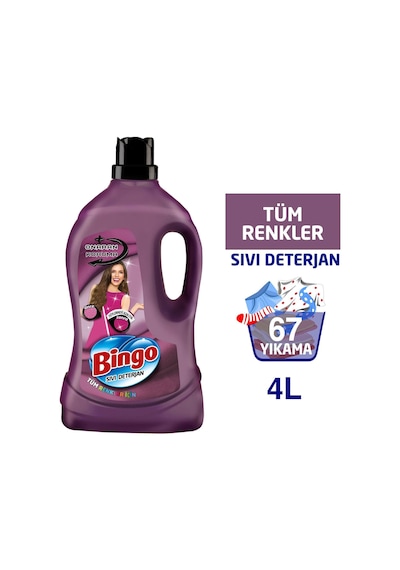 Bingo Onaran Koruma Renkliler için Sıvı Çamaşır Deterjanı 4 L