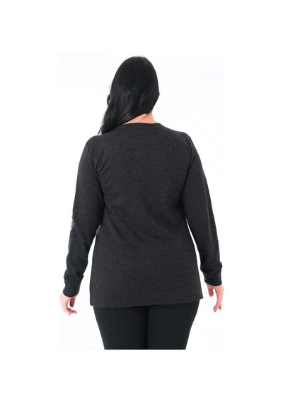 Lady Majestic Kadın Büyük Beden Sweatshirt Antrasit