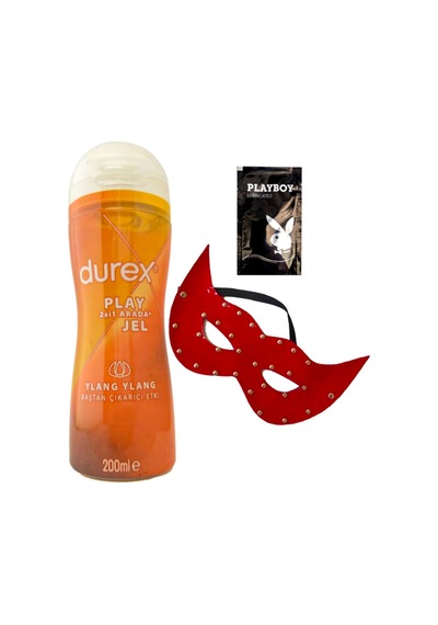 Durex Play 2si1 Arada Ylang Ylang Baştan Çıkartmaya & Kayganlaştırmaya Jel 200 Ml + Kırmızı Deri Göz Maskesi + Hediye