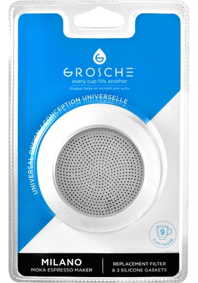 Grosche 9 Cup Moka Pot İçin 3 Adet Silikon Conta Ve Filtre Seti