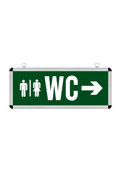 3 Watt Led'li Wc Tuvalet Levhası, Wc Yol Gösterici, Kesintide 2 Saat Şarjlı Sağ - Sol Çift Yönlü