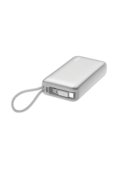 Ttec Recharger Pro Lcd 10.000mah Pd 35w Usb-c Makaralı Kablolu Taşınabilir Hızlı Şarj Aleti / Powerbank 2bb276 Gri