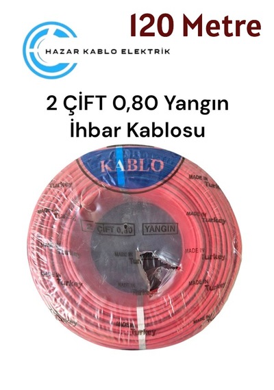 Yeşim Kablo 2x2x0.80 Mm+0.50 Yangın Alarm Kablosu 120 Metre