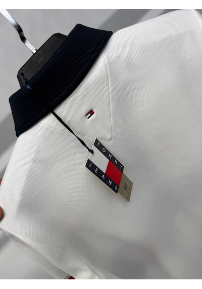 Tommy Jeans Yarım Fermuarlı Dik Yaka Sweatshirt Ekru - Krem