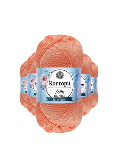 5 Adet Lotus Bikini Büstiyer Bluz Örgü İpi K218 Somon Çok Renkli