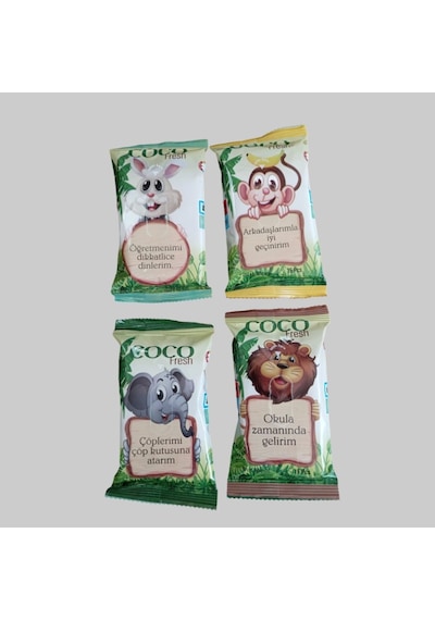 Coco Fresh Cep Islak Mendil 15'li Paket 36'lı Kutu x 4 Safari Hayvanlar 144'lü Set