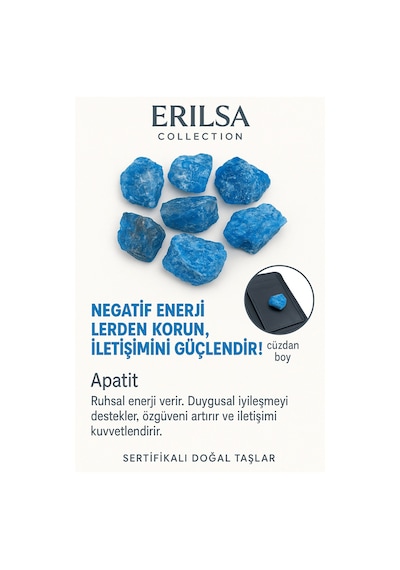 Sertifikalı Ham Cüzdan Boy Apatit Taşı Kütle - Zihinsel Berraklık Günlük İlham Kaynağı