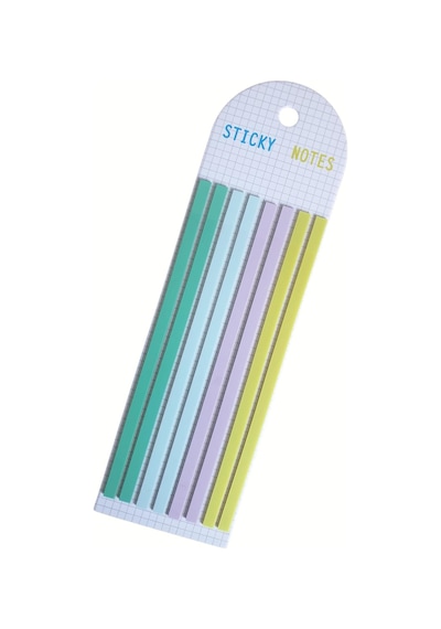 Şeffaf Renkli Yapışkan Not Kağıtları Defter Yer İmleri Etiket Ayraç Sticky Notes Uzun Şeritler Renk 5