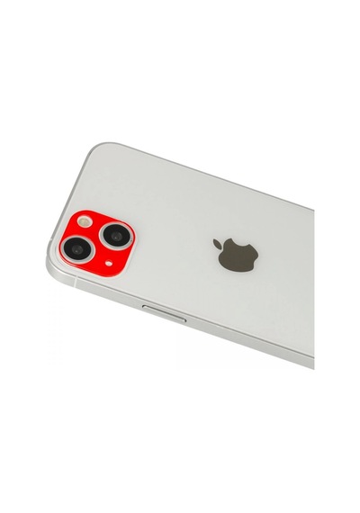 iPhone Uyumlu 13 Rainbow Kamera Lens Koruma Cam - Kırmızı Diğer