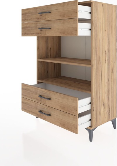Hyperion Dolap 2 Raflı 4 Çekmeceli 88x44x134 Çam-çam Atlas Çam