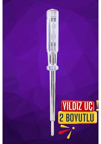 Tr Yıldız Uçlu Elektrik Kontrol Kalemi Faz Test Cihazı Voltaj Kontrol Anahtarı 19 Cm, 716135