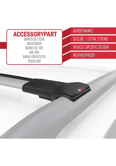 Accessorypart Skoda Kamiq 2019 Ve Sonrası İle Uyumlu Fly Model Ara Atkı Tavan Barı Gri