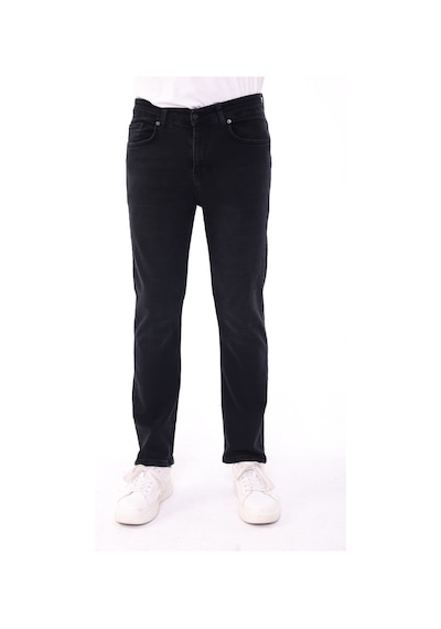 Blayn Jeans Erkek Tint Efekt Diz İzi Yapmayan Pamuklu Esnek Denim Jean Kot Pantolon Regular Kalıp siyah
