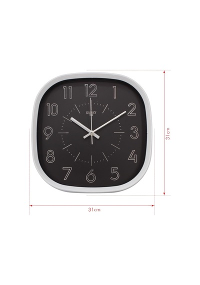 Beyaz Çerçeve Siyah Kadran Beyaz Rakamlı Duvar Saati 31 Cm Diğer