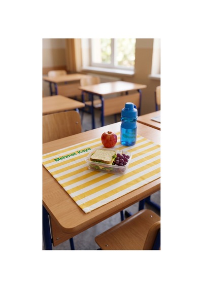 Kişiye Özel İsim Nakışlı Duck Kumaş Beslenme Örtüsü 45x35 Cm Su Ve Leke Tutmaz Kumaş - 922750172