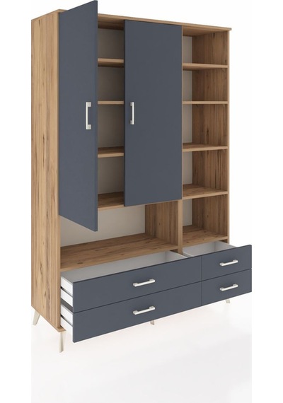 Hyperion Dolap 10 Raflı 4 Çekmeceli 2 Kapaklı 132x44x195 Çam-antrasit/antrasit Antrasıt/antrasıt Hyperion Dolap 10 Raflı 4 Çekmeceli 2 Kapaklı 132x44x195 Çam-antrasit/antrasit Antrasıt/antrasıt