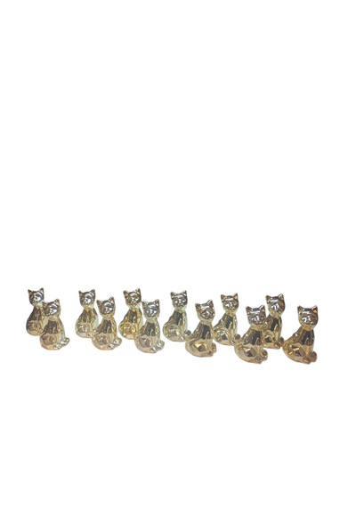 9cm -6cm Ebatlarında Kırılmaz Polyester, Kedi Figürlü Biblo