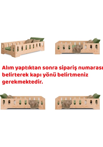 Montessori Yatak Doğal Ahşap Yatak Bebek Ve Çocuk Karyola Ahşap