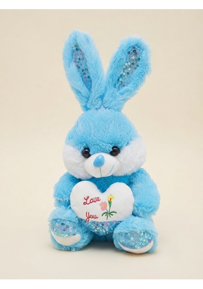 Peluş Pullu Tavşan-50 Cm Mavi