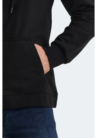Slazenger Onca Erkek Kanguru Cepli Kapüşonlu Siyah Sweatshirt Siyah