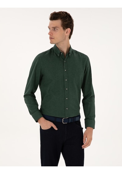 Pierre Cardin Erkek Yeşil Gömlek Desenli 50316751-vr054 Yeşil